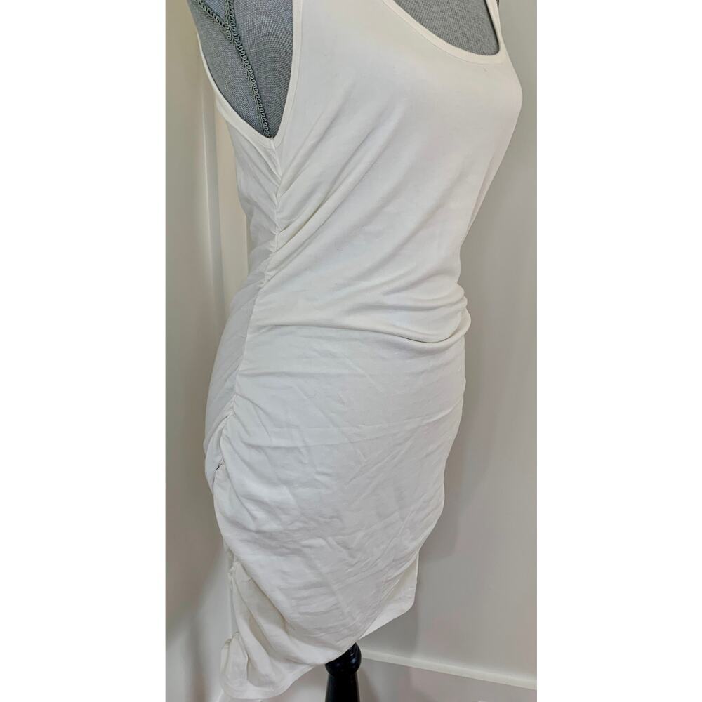 L*Space Wildwood Mini Tank Dress Cream Large Pullover Sleeveless Ruched Cotton - Picture 6 of 8
